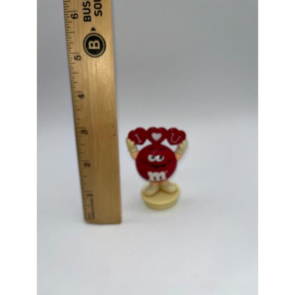 Vintage M&M Valentine's Day Red M & M I love you Heart Cake Topper cupcake OMG - Picture 9 of 9